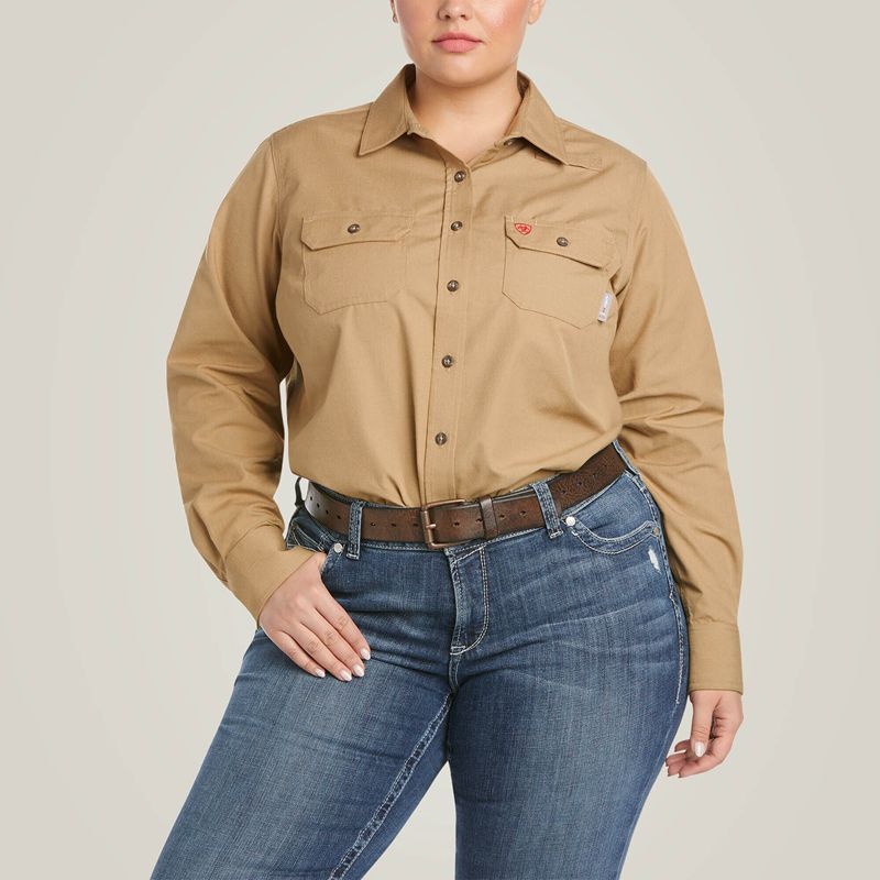 Ariat Fr Featherlight Work Shirt Kaki Femme | RSW-29796238