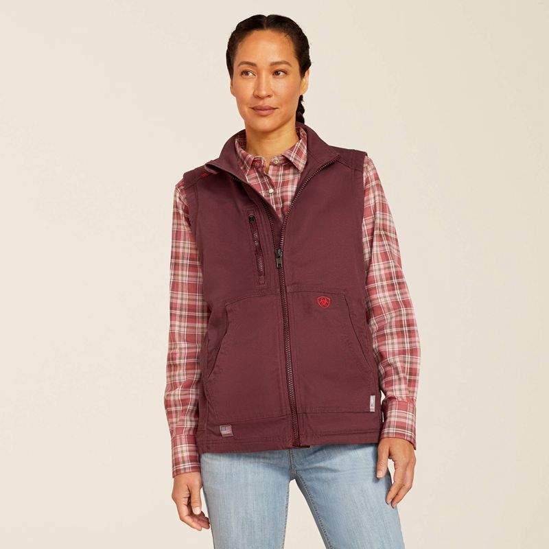 Ariat Fr Duralight Cordura Canvas Vest Catawba Grape Femme | GMN-14619708