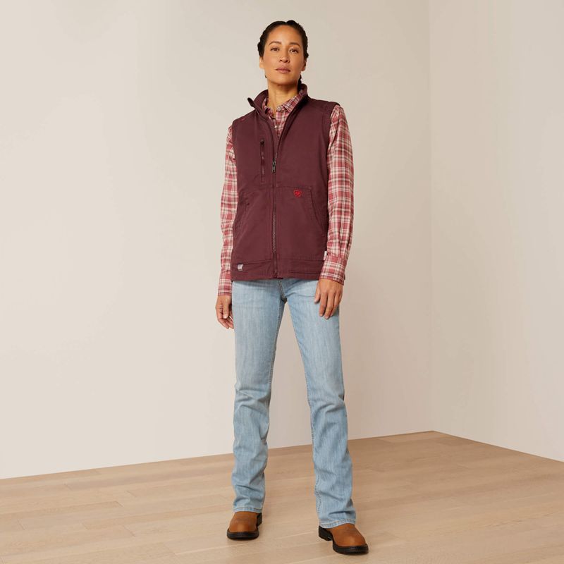 Ariat Fr Duralight Cordura Canvas Vest Catawba Grape Femme | GMN-14619708