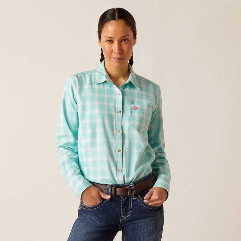 Ariat Fr Catalina Work Shirt Bleu Femme | ADG-43907265