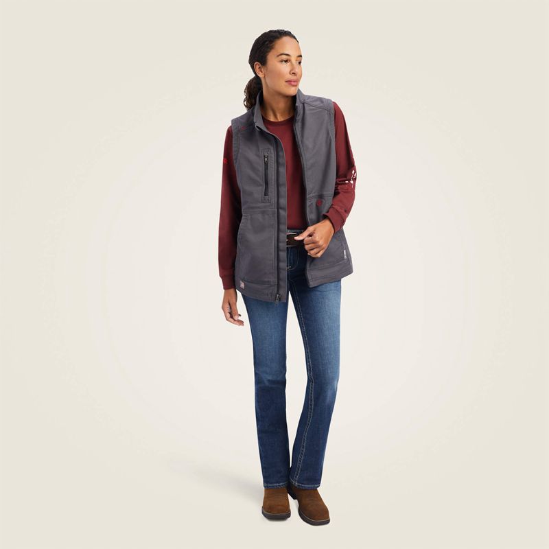 Ariat Fr Duralight Cordura Canvas Vest Grise Femme | FKG-89373304