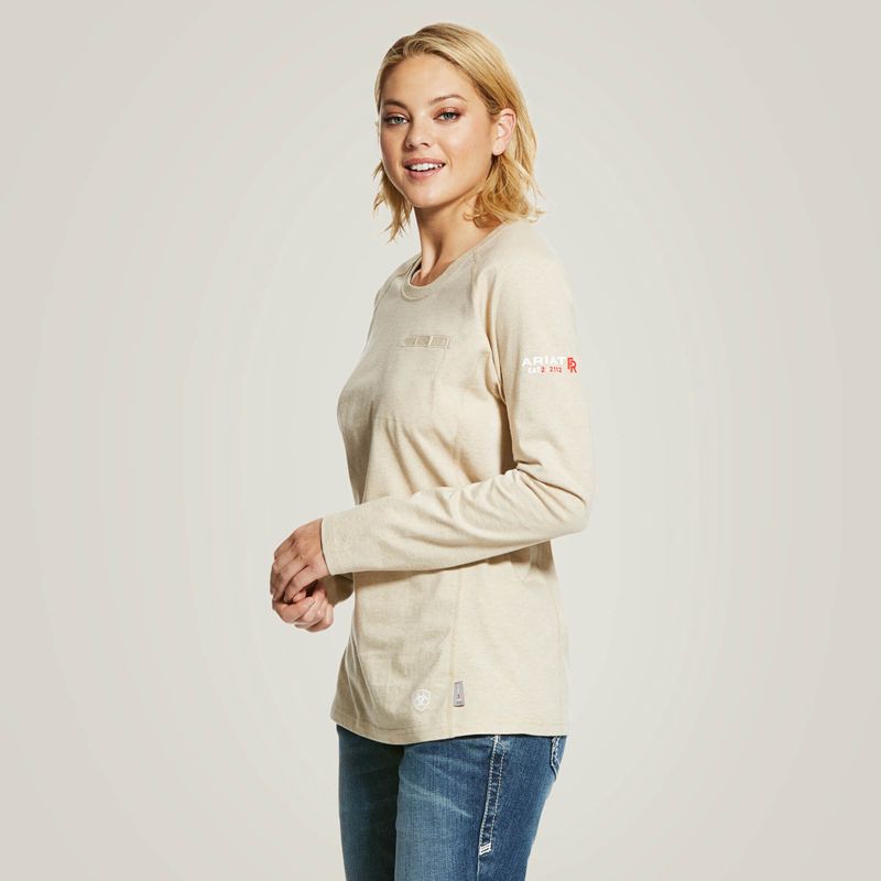 Ariat Fr Air Crew T-Shirt Sable Femme | XSO-80452584