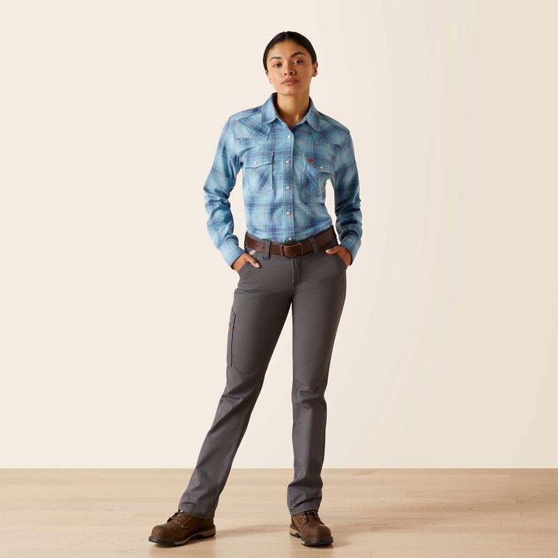 Ariat Fr Bonita Snap Work Shirt Bleu Femme | PFL-19562461