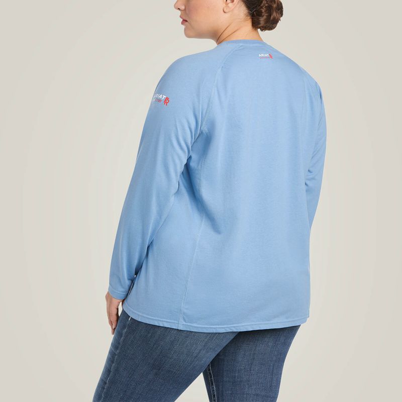 Ariat Fr Air Crew T-Shirt Bleu Femme | OXY-33666563