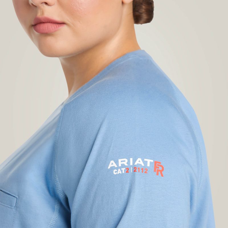 Ariat Fr Air Crew T-Shirt Bleu Femme | OXY-33666563