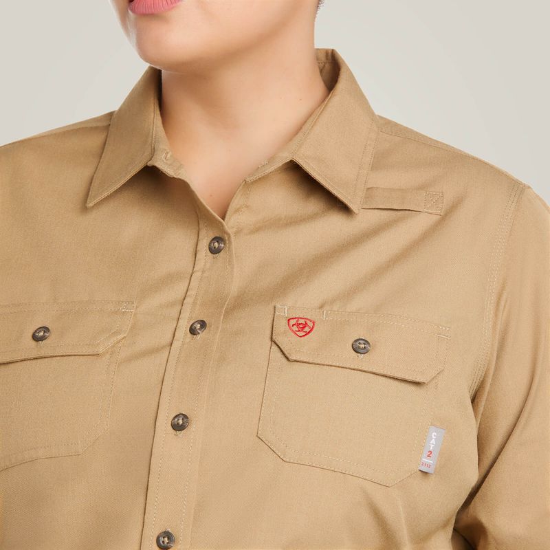 Ariat Fr Featherlight Work Shirt Kaki Femme | RSW-29796238