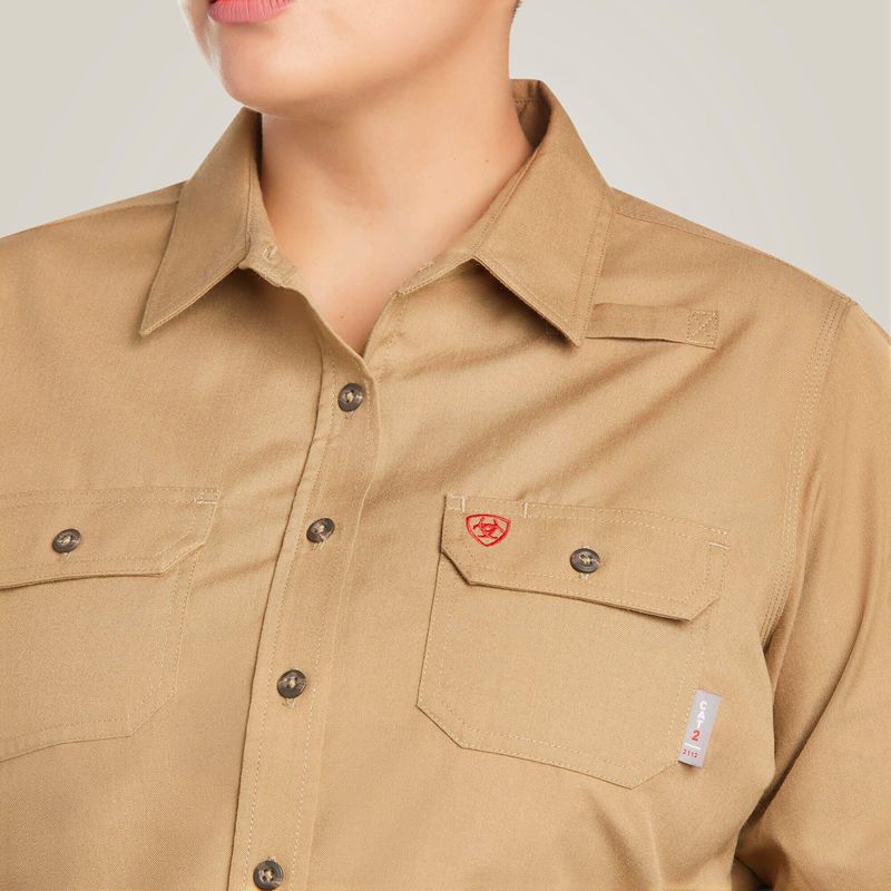 Ariat Fr Featherlight Work Shirt Kaki Femme | RSW-29796238