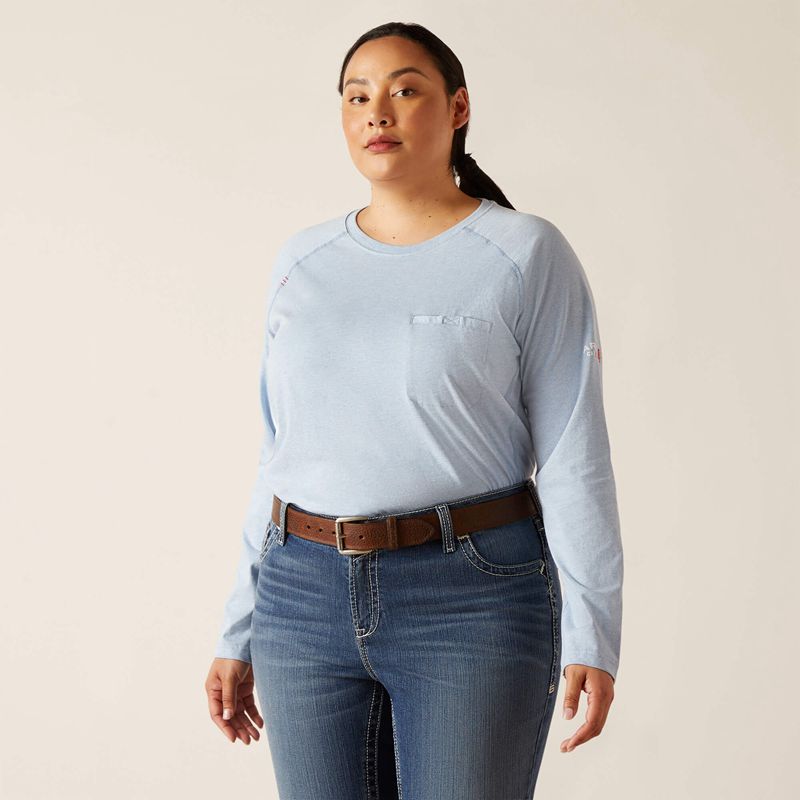 Ariat Fr Air Crew T-Shirt Bleu Femme | MEX-78479085