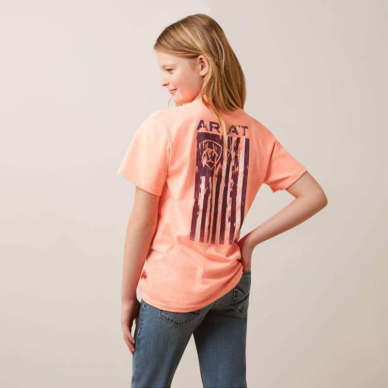 Ariat Gila River Tee Neon Peach Heather Enfant | UFP-81675322