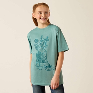 Ariat Garden Boot T-Shirt Bleu Enfant | UXX-06333541