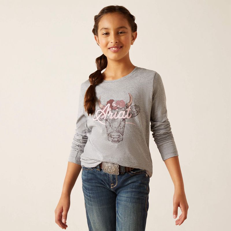 Ariat Fawna T-Shirt Grise Enfant | COT-52674386