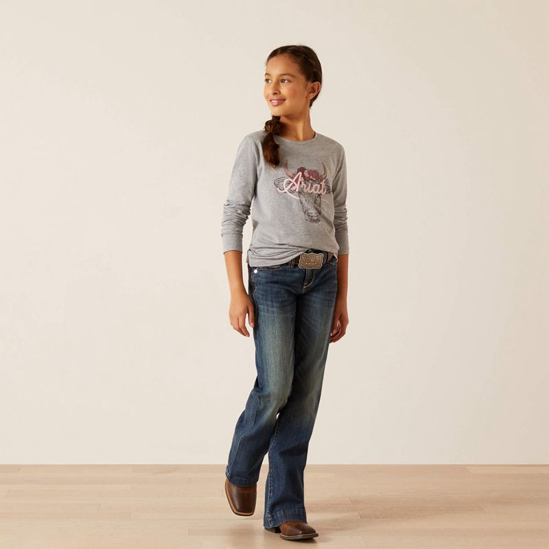 Ariat Fawna T-Shirt Grise Enfant | COT-52674386