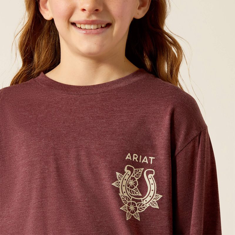 Ariat Fine Boots And Denim T-Shirt Bordeaux Enfant | LNG-55804299