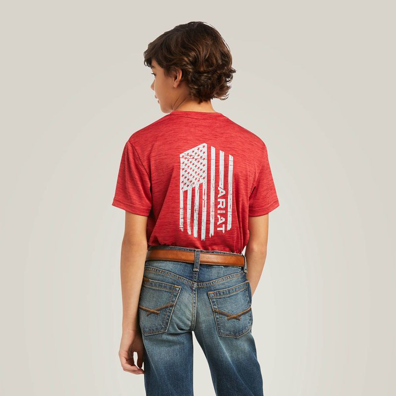 Ariat Charger Vertical Flag Tee Scooter Enfant | VPQ-09165918