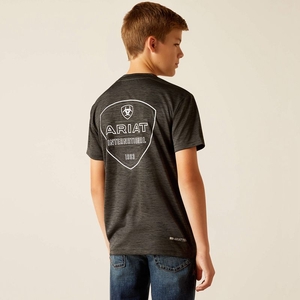 Ariat Charger Crestline T-Shirt Charcoal Enfant | DKA-54775476