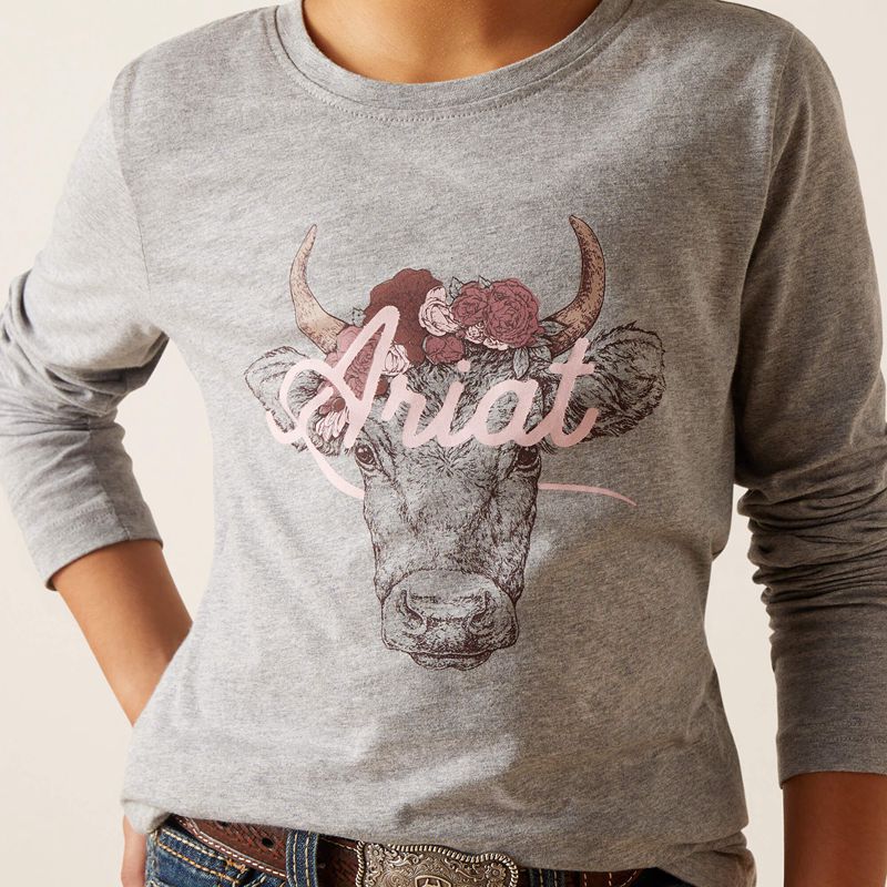 Ariat Fawna T-Shirt Grise Enfant | COT-52674386