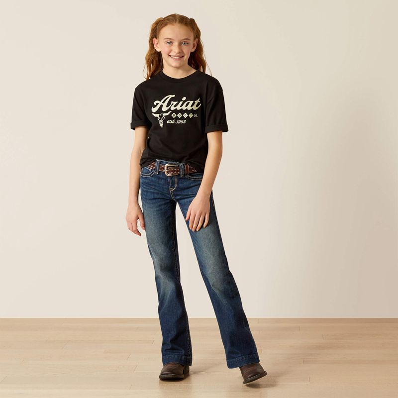 Ariat Established Boot Co T-Shirt Noir Enfant | IYT-13863650