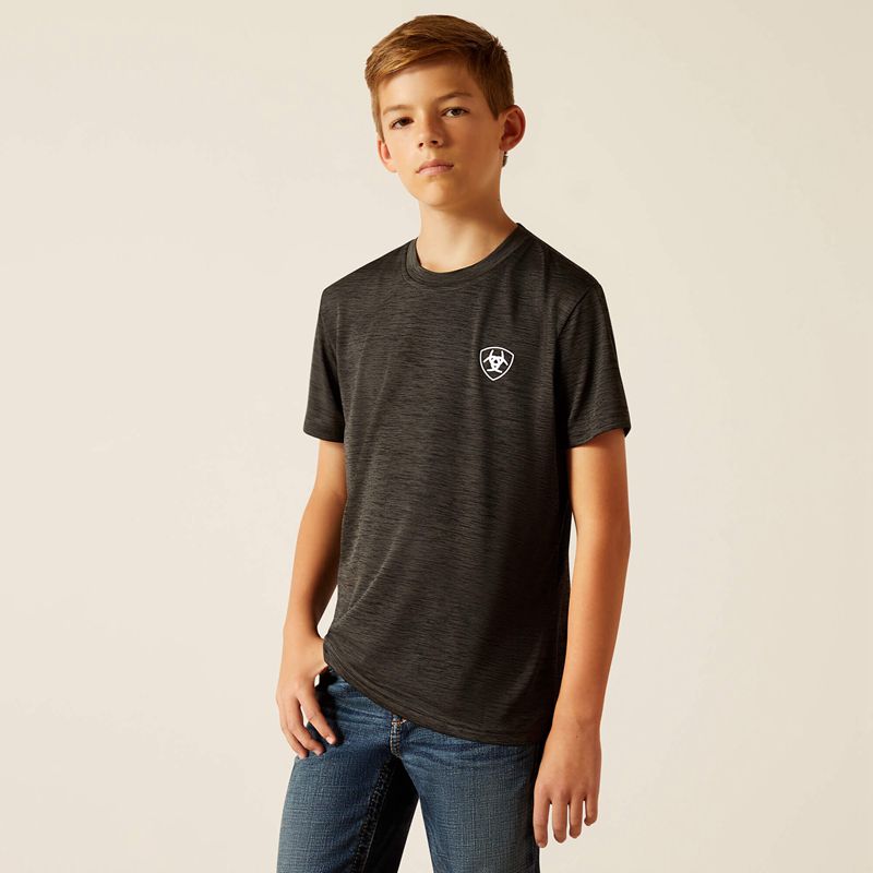 Ariat Charger Crestline T-Shirt Charcoal Enfant | DKA-54775476