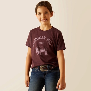 Ariat American West T-Shirt Wine Enfant | FJP-53678555