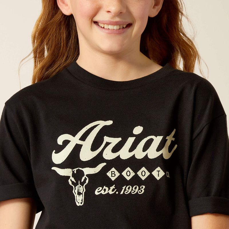 Ariat Established Boot Co T-Shirt Noir Enfant | IYT-13863650