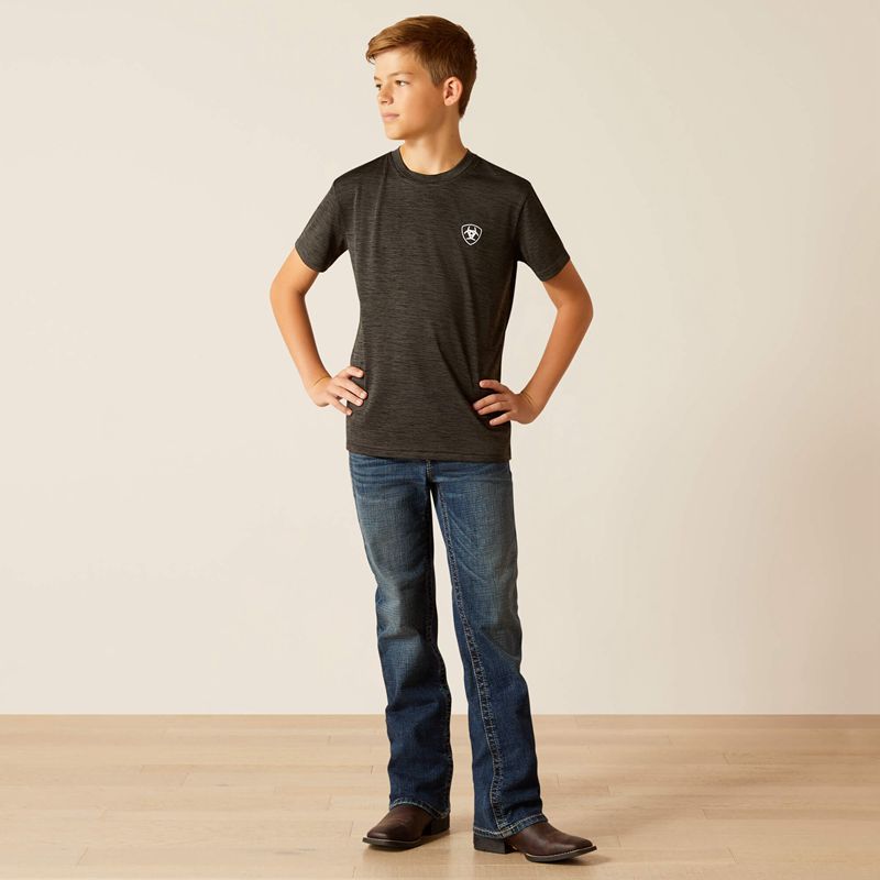 Ariat Charger Crestline T-Shirt Charcoal Enfant | DKA-54775476