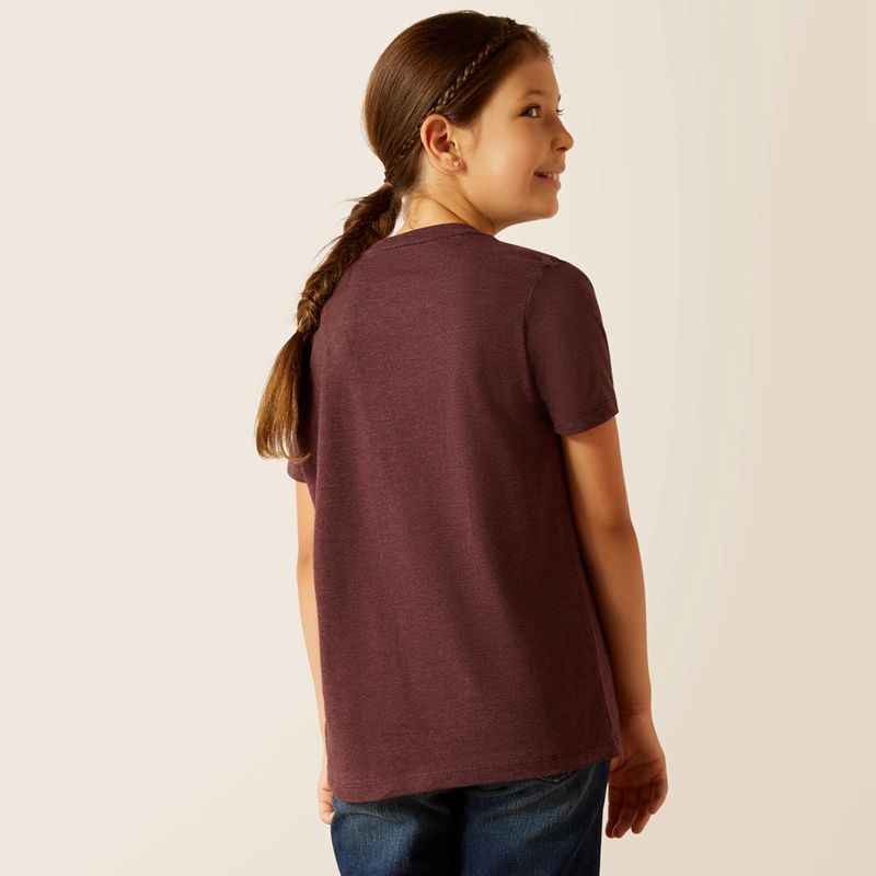 Ariat American West T-Shirt Wine Enfant | FJP-53678555