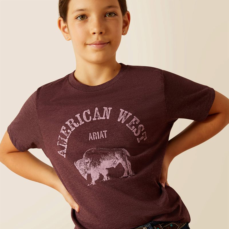 Ariat American West T-Shirt Wine Enfant | FJP-53678555