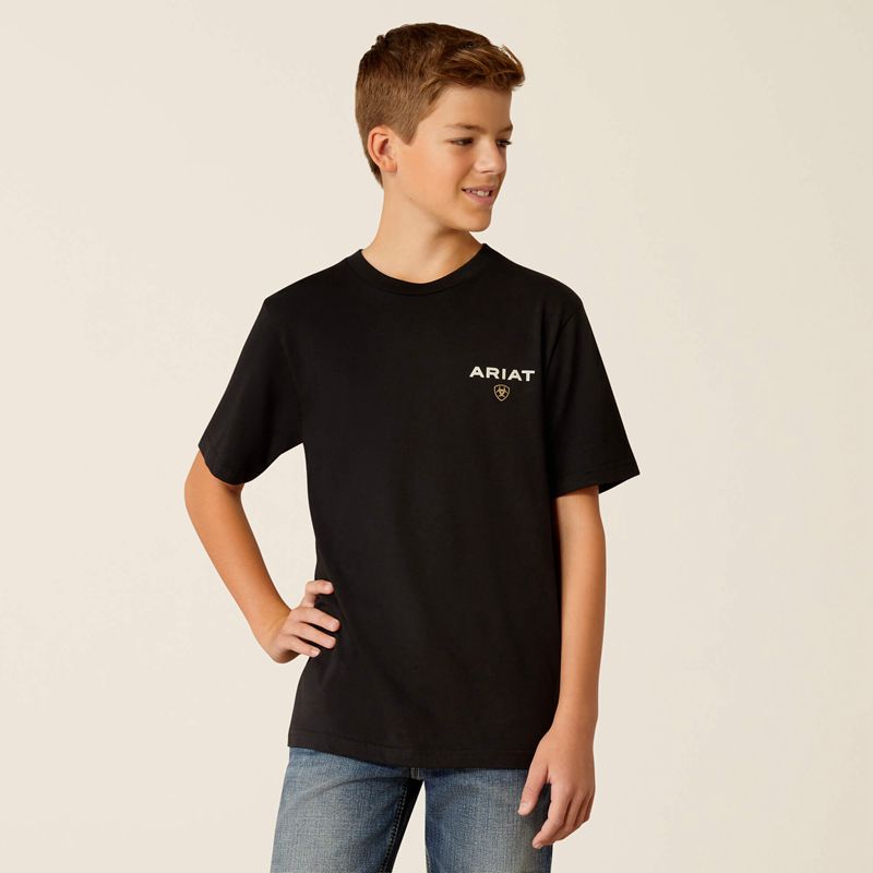 Ariat American Rancher T-Shirt Noir Enfant | TGF-19666298