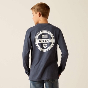 Ariat American Original Circle T-Shirt Bleu Marine Enfant | UTP-90727805