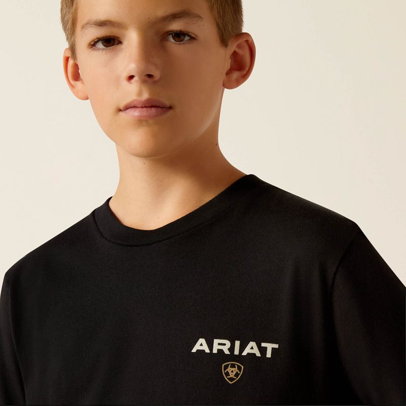 Ariat American Rancher T-Shirt Noir Enfant | TGF-19666298