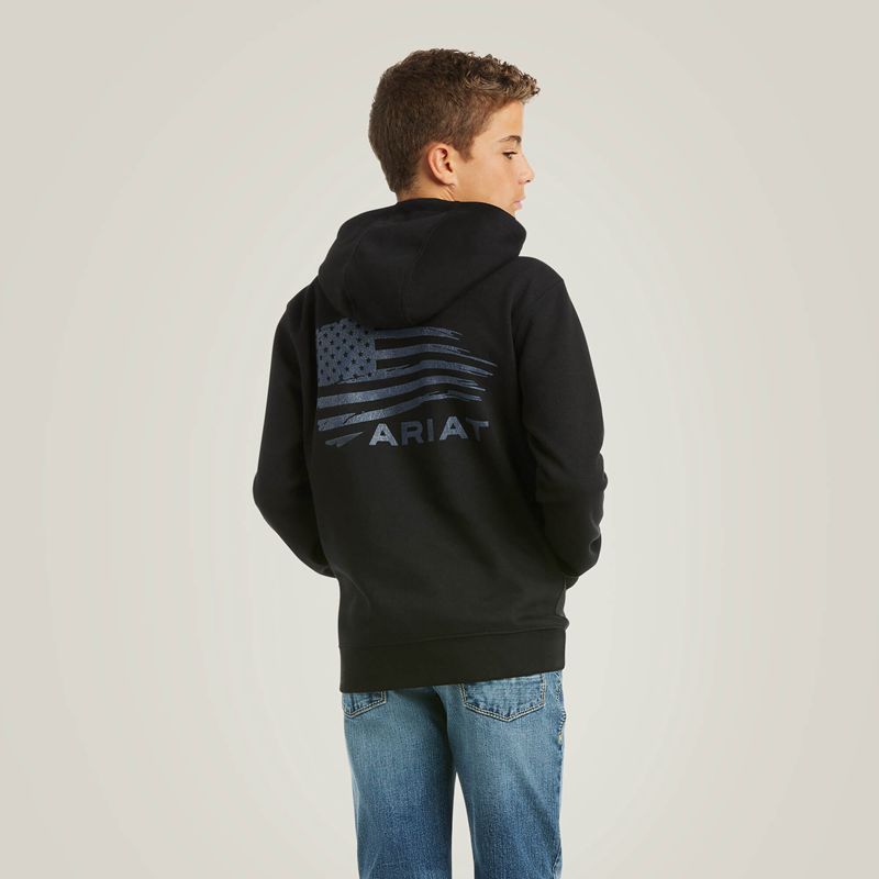 Ariat Patriot 2.0 Sweatshirt Black/Grey Enfant | DWN-67808864