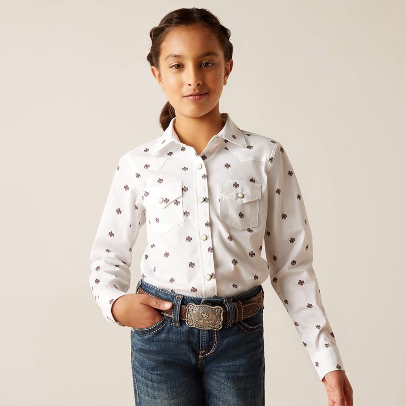 Ariat Thunderbird Shirt Blanche Enfant | CVS-47314670