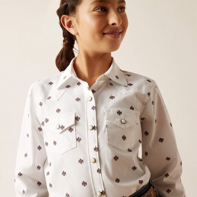 Ariat Thunderbird Shirt Blanche Enfant | CVS-47314670