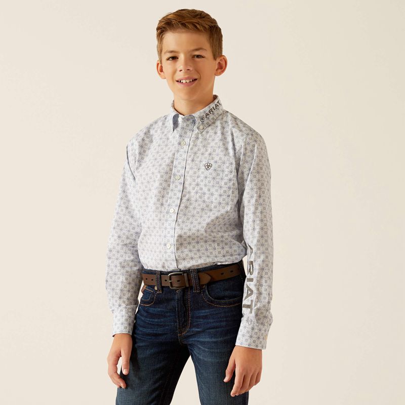 Ariat Team Kody Classic Fit Shirt Noir Grise Enfant | WCE-03274942