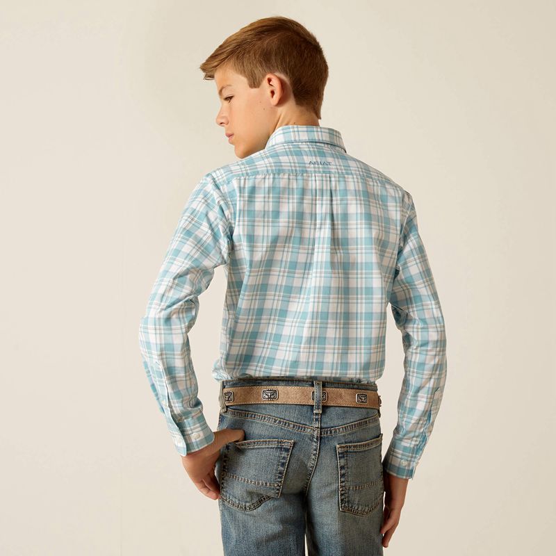 Ariat Pro Series Edward Classic Fit Shirt Bleu Foncé Enfant | CRC-24141850