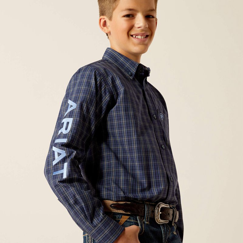 Ariat Pro Series Team Kolt Classic Fit Shirt Bleu Marine Bleu Enfant | LDT-10741085