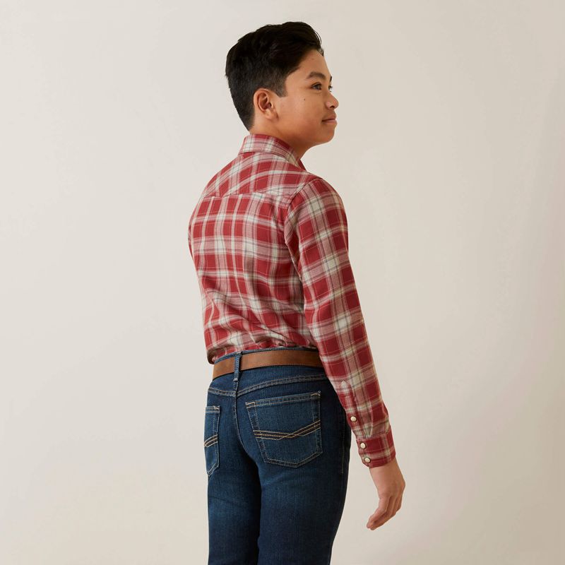 Ariat Holton Retro Fit Shirt Rosewood Enfant | AVE-23260270