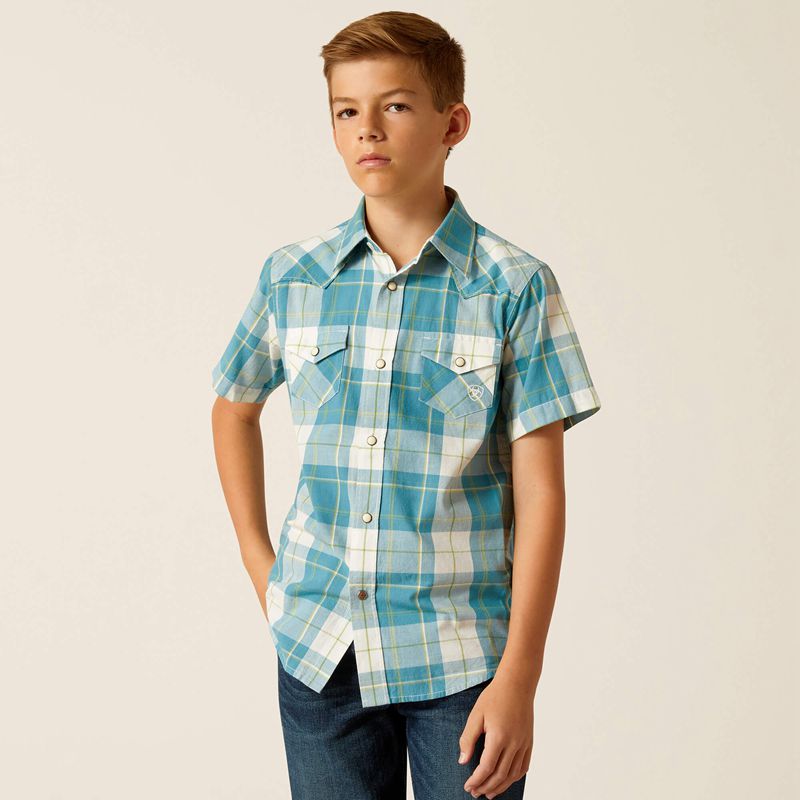 Ariat Harry Retro Fit Shirt Gasoline Enfant | GGE-54138923