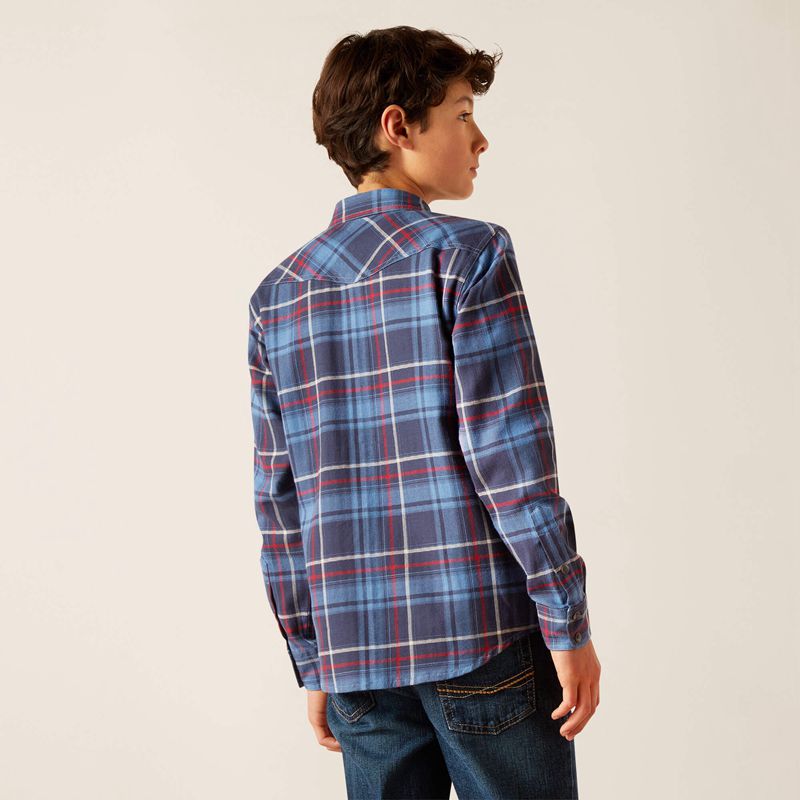 Ariat Harim Retro Fit Shirt Indigo Enfant | CYX-40764895