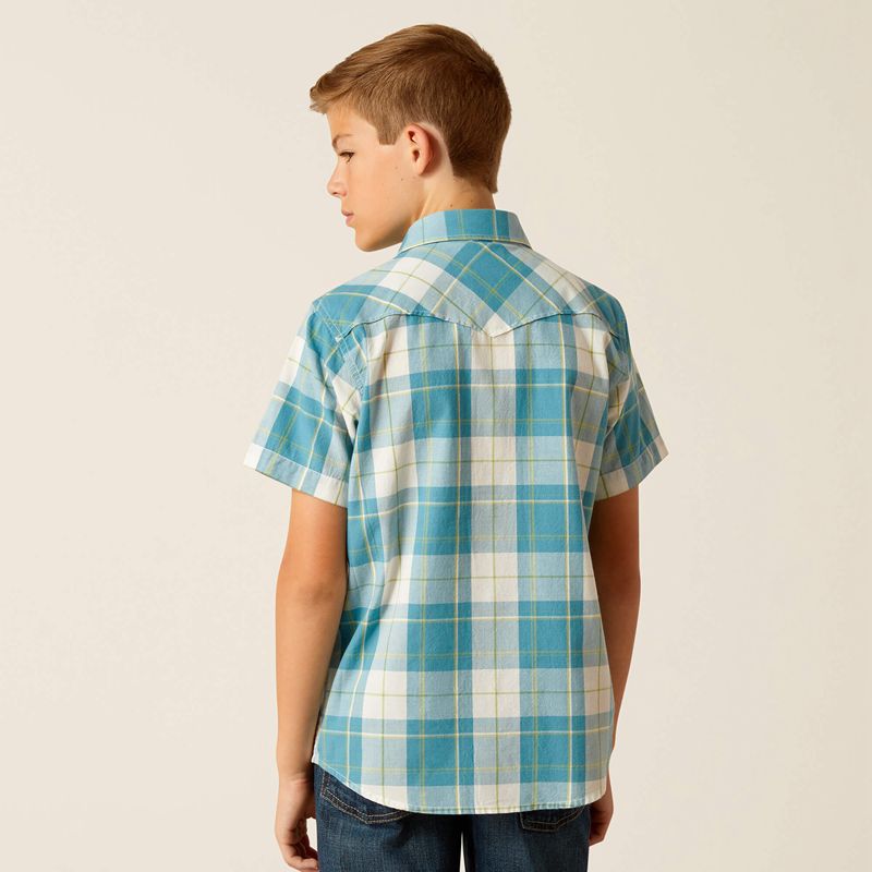 Ariat Harry Retro Fit Shirt Gasoline Enfant | GGE-54138923