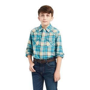 Ariat Handley Retro Fit Shirt Sylvan Teal Enfant | GYP-07558709