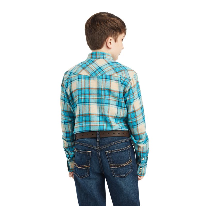 Ariat Handley Retro Fit Shirt Sylvan Teal Enfant | GYP-07558709