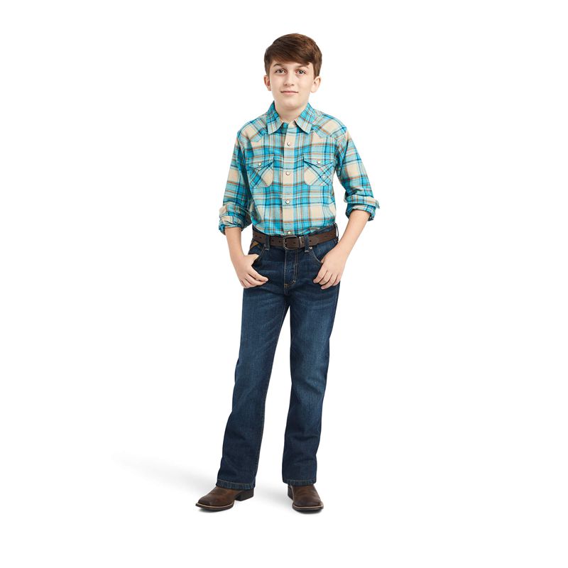 Ariat Handley Retro Fit Shirt Sylvan Teal Enfant | GYP-07558709