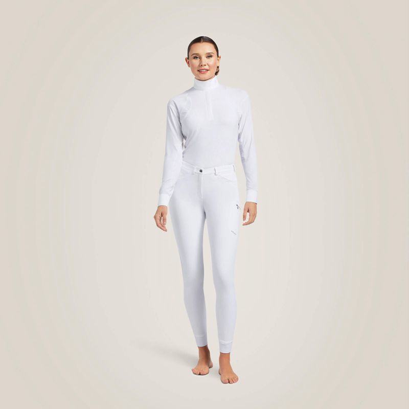 Ariat Triton Grip Knee Patch Breech Blanche Femme | CCX-46038780