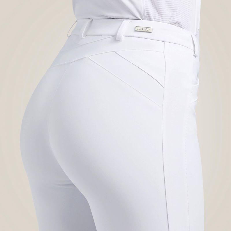 Ariat Triton Grip Knee Patch Breech Blanche Femme | CCX-46038780