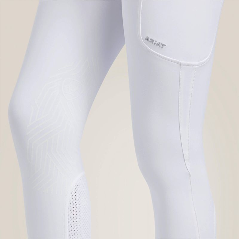 Ariat Triton Grip Knee Patch Breech Blanche Femme | CCX-46038780