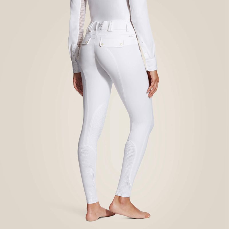 Ariat Tri Factor Grip Knee Patch Breech Blanche Femme | XKV-45303822