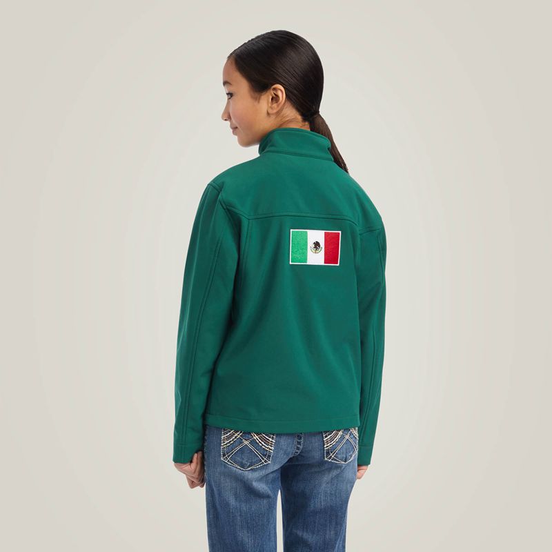 Ariat New Team Softshell Mexico Jacket Verde Enfant | WYQ-77904233