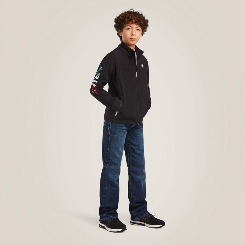 Ariat New Team Softshell Mexico Jacket Noir Enfant | PQD-73583072