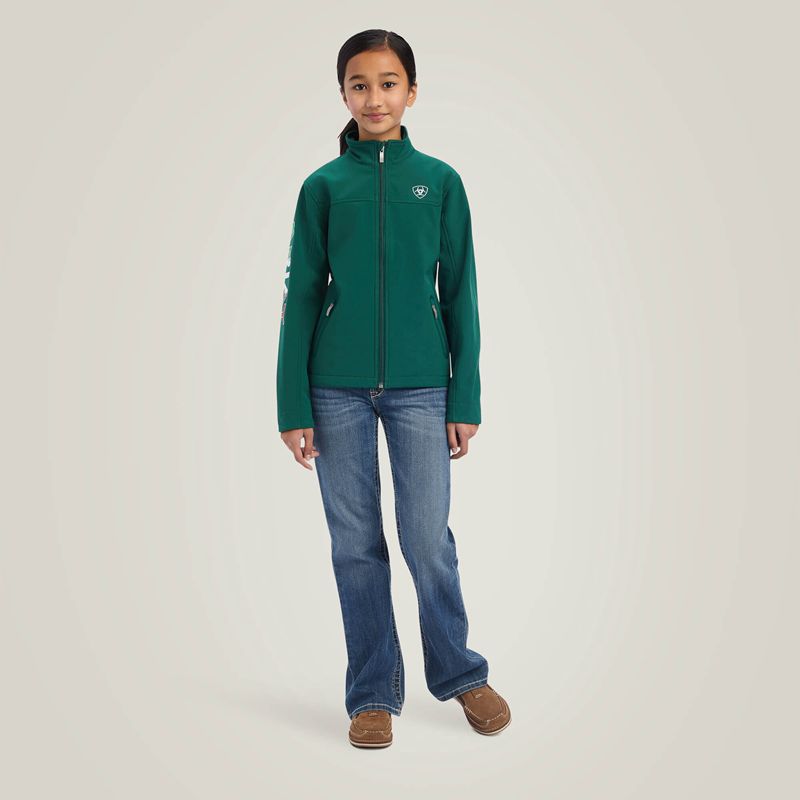 Ariat New Team Softshell Mexico Jacket Verde Enfant | WYQ-77904233